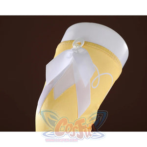 Nu: Carnival Garu Cosplay Costume, the yellow socks have a white bow decoration at the top.