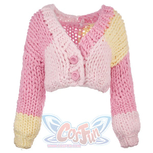 Autumn And Winter Sweet Girl Splice Sweater Coat L