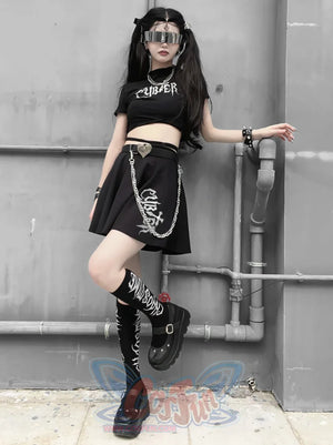 Harajuku Gothic Hot Girl High Waist A-line Skirt S22365