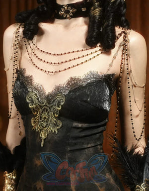 Gilt European Classical Slim Hem Halter Dress