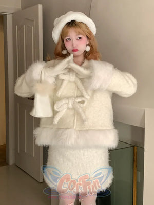 Autumn And Winter Cute Tweed Set Skirt / S