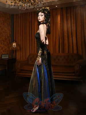 Gilt European Classical Slim Hem Halter Dress