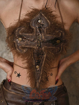 Wool Aged Hanging Neck Camisole Top Vest - cosfun