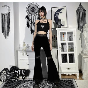 New Style Lace High Waist Trumpet Pants S22922 S