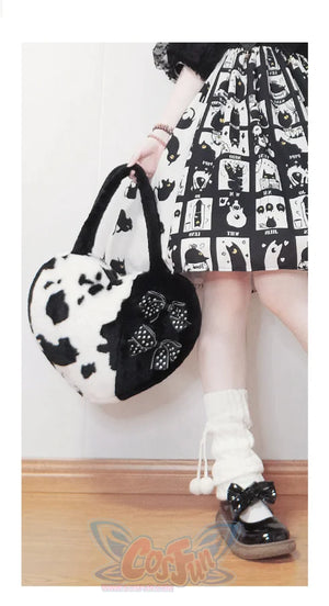Lovely Lolita Heart-shaped Cow Handbag