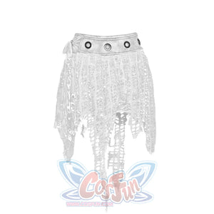 Suede Knit Ripped Punk Bustier Skirt - cosfun