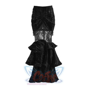 Velvet Palace Gothic Rococo Hip-wrapped Mermaid Skirt S