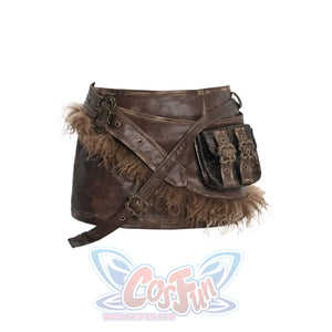 Old Style Waist Bag Pu Skirt Belt Three-Piece Set S