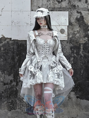 Suede Punk Shoulder Pads Short Jacket - cosfun