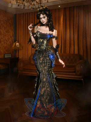 Collection Gilt European Classical Rose Fishbone Corset