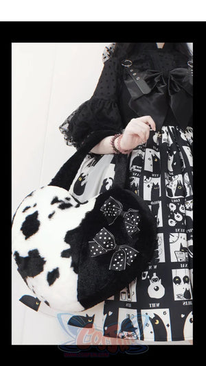 Lovely Lolita Heart-shaped Cow Handbag