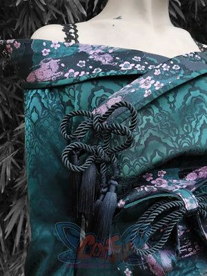 Serpentine Jacquard Off Shoulder Coat