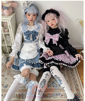 Winter Woolen Bow Sweet and Lovely Lolita Dress - cosfun