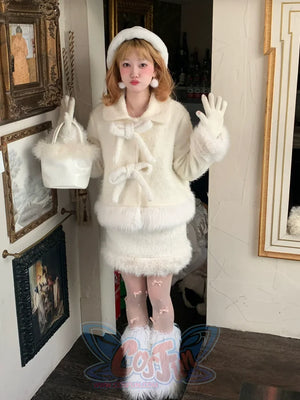 Autumn And Winter Cute Tweed Set