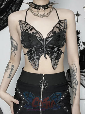 Dark Butterfly Lace Top