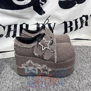 Original Star Denim Thick Shoes Brown denim / 34 Shoes