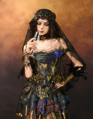 Collection Gilt European Classical Rose Fishbone Corset