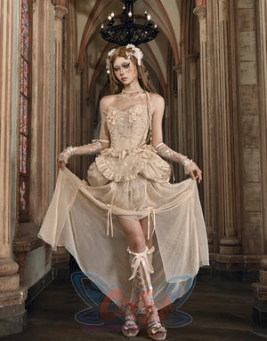 Heartbreak Ballet Classic European Rococo Embroidered Fishbone Dress S22981