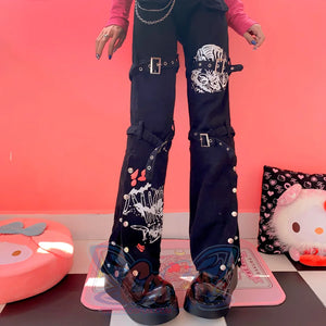 European And American Style Cool Millennial Hot Girl Street Pants Dark Casual Pants - cosfun