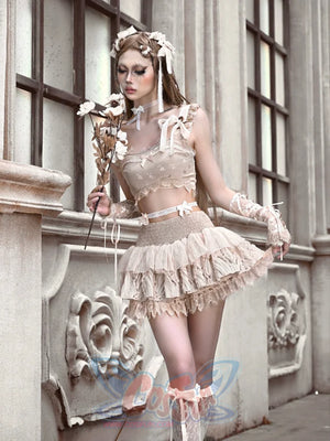 Rococo Lace Bow Tie Top