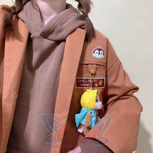 Japanese JKDK Couple Casual Embroidery Suit Coat Brown / S