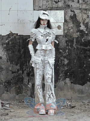 Ruffled Knit Raglan Punk Sleeve Covers - cosfun