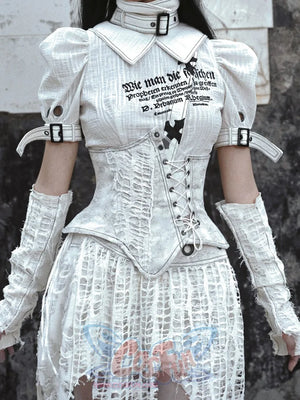 Ruffled Knit Raglan Punk Sleeve Covers - cosfun