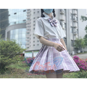 Japanese Style Soft Girl Plaid Pleated Skirt S20384 - cosfun