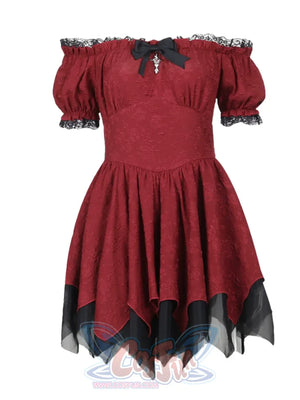 Halloween Red Lolita Punk Puffy Dress / S