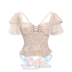 Heartbreak Ballet Rococo Flying Sleeve Jacquard Tied Slimming Top S22977 S