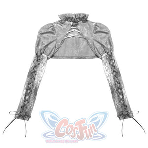 Gothic Jacquard Halloween Court Coat Grey / S