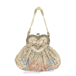 Rococo Duchess Heart Embroidered Elegant Vintage Style Handbag Heart Embroidered Bag