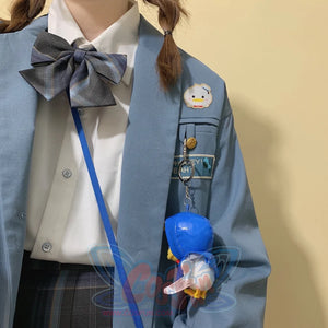 Japanese JKDK Couple Casual Embroidery Suit Coat Blue / S