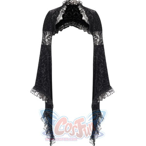 Halloween Gothic Court Style Black Shawl Cheongsam Set / S