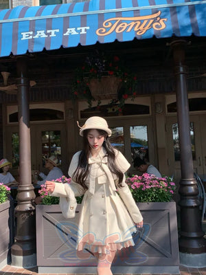 Cute Gentle Girl Fall And Winter Cape Dress