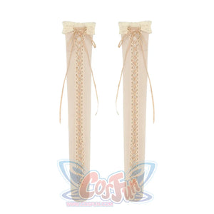 Rococo Duchess Vintage Heart Lace Bow Mini Skirt Lace-Up Hollow Socks (One Size) / S