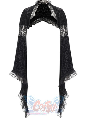 Halloween Gothic Court Style Black Shawl Cheongsam Set / L
