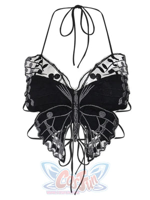 Dark Butterfly Lace Top One Size