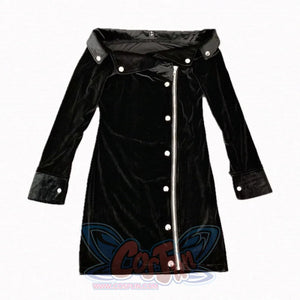 Gothic Off Shoulder Velvet Fitted Dress One Size
