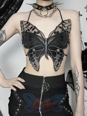 Dark Butterfly Lace Top