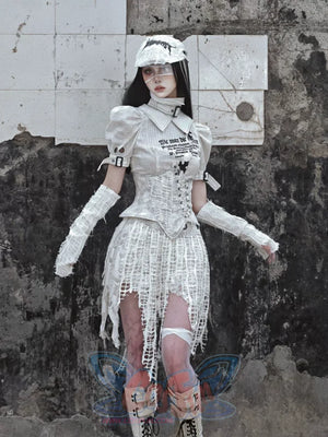 Ruffled Knit Raglan Punk Sleeve Covers - cosfun