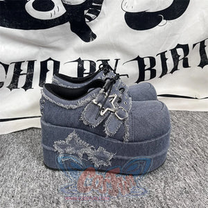 Original Star Denim Thick Shoes Dark blue denim / 34 Shoes
