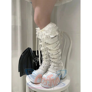 Broken Made Old Bound Cross Mid Boots S22989 - cosfun