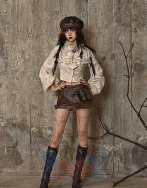 Old Style Waist Bag Pu Skirt Belt Three-Piece Set