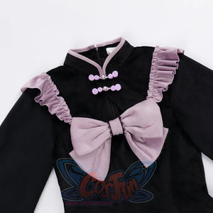 Chinese Style Lotus Leaf Edge Improved Cheongsam Thickened Lolita Dress S