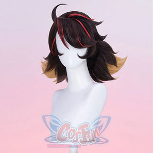 The side view of the Peni Parker cosplay wig reveals a layered and textured cut, with a smooth finish