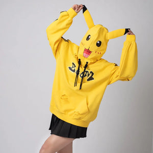 【PRE-SALE】COSFUN Original Cute Electric Critter Yellow Grunge Cosplay Full Zip Hoodie FAN0006