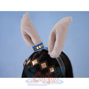 Pretty Derby Oguri Cap Cosplay Costume, gray ear headband and diamond-shaped hair accessories.