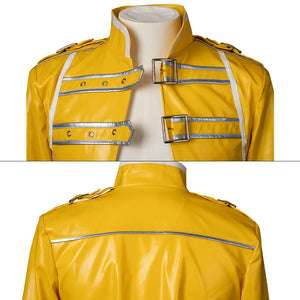 Rock Band Queen cosplay jacket shoulder and back detail with silver trim and buckle embellishments