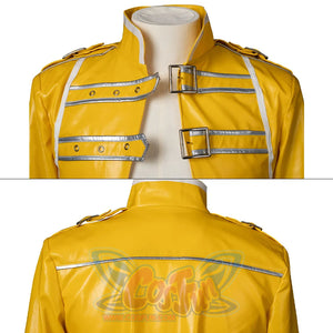Rock Band Queen cosplay jacket shoulder and back detail with silver trim and buckle embellishments